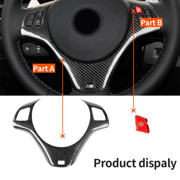 

1pc carbon fiber steering wheel cover for 3 series e90 e92 / 93 m3 m sport 07-13 fashion decoration auto accessories