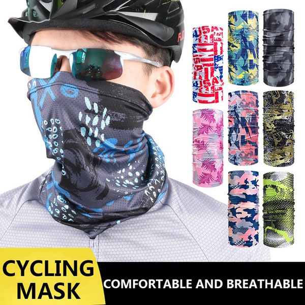 

ice silk outdoor multi-function riding face cover breathable moisture wicking hairband caps scarf anti-uv head scraves, Black