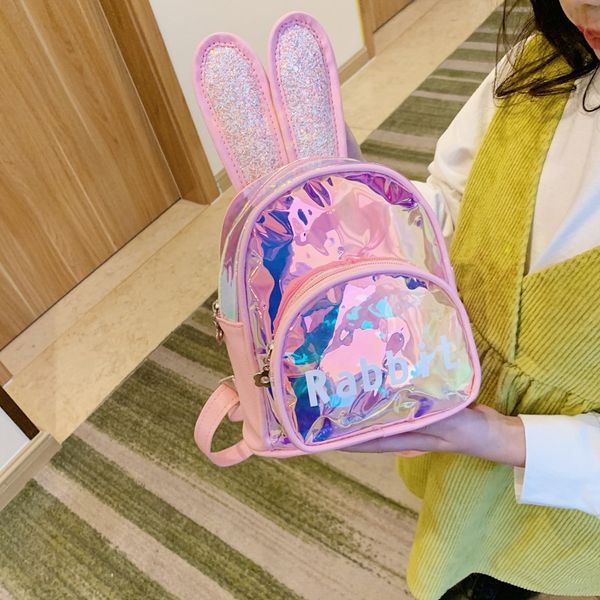 

women's summer 2020 new children's bag sequins backpack cute pu sequins rabbit children's bag korean cartoon animal backpack