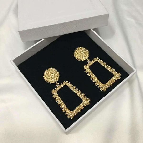 

selling explosion plated square pendant fashion designer earring luxury designer jewelry women earrings, Golden