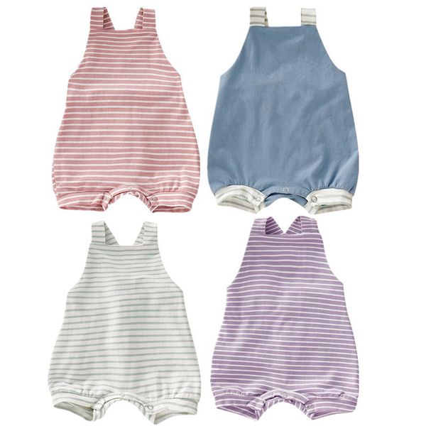 

мал декой одежд декие romper новоѬожденного baby boy stripes девђка romper комбинезон, Blue