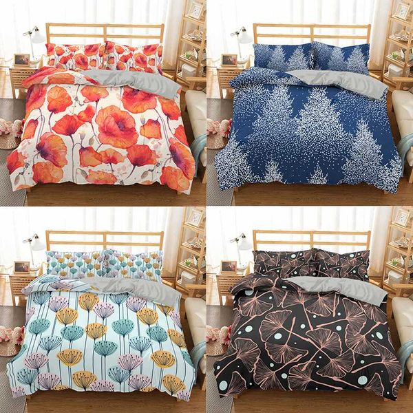 

zeimon floral printed bedding set 3d flowers printing single  king duvet cover sets microfiber for bedroom decor