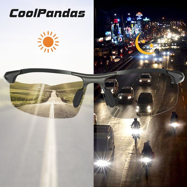 

intelligent pchromic sunglasses men polarized chameleon glasses driving goggles anti-glare sun glasses zonnebril heren, White;black