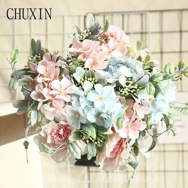 

mini bouquet camellia artificial silk flower peony rose fake flower wedding bridal diy home garden party decoration 1pc