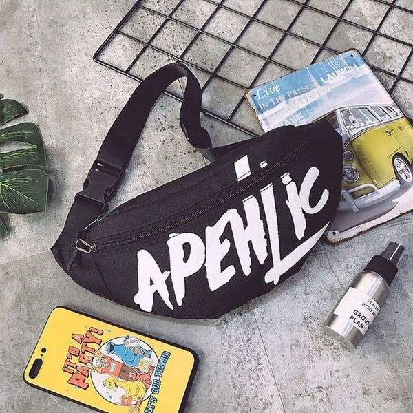 

new men women nylon letter pattern waist bag bum fanny pack running zip belt money pouch 4 colors