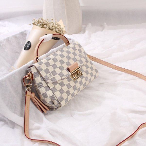

fast delivery new arrival women bag leather handbags handle messenger bags plaid design luxury vintage hand bag drop ship