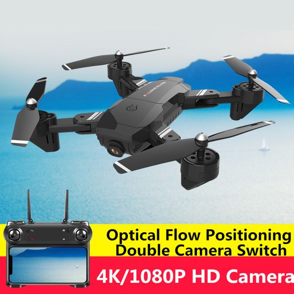 

4k / 1080p wifi fpv селе складные оптический поток ультра hd rc дроны 2.4g 20mins one key return жест фото rc модель вертолет