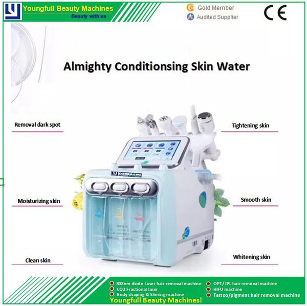 

portable 6 in1 microdermabrasion machine oxygen h2o2 hydrafacial water peel cleansing exfoliation extraction whiteheads blackhead remover