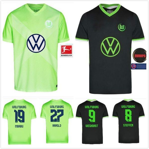 

20 21 вольфсбург трикотажных изделий футбол weghorst 2020 2021 steffen brekalo футбол рубашка arnold xaver джерси, Black;yellow