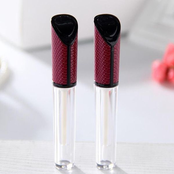 Flacone di lucidalabbra per trucco vuoto in plastica trasparente, tubo per lucidalabbra rosso trasparente, pacchetto di rossetto Spedizione veloce