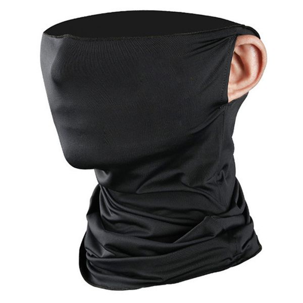 

windproof outdoor sports bandanas face scarf headwear solid color riding cycling headscarf tube wristband headband, Black