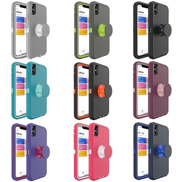 

heavy robot shockproof defender luxury designer phone stands case for iphone 11 pro max xs xr x 7 8 plus 3-in-1 anti-fall case