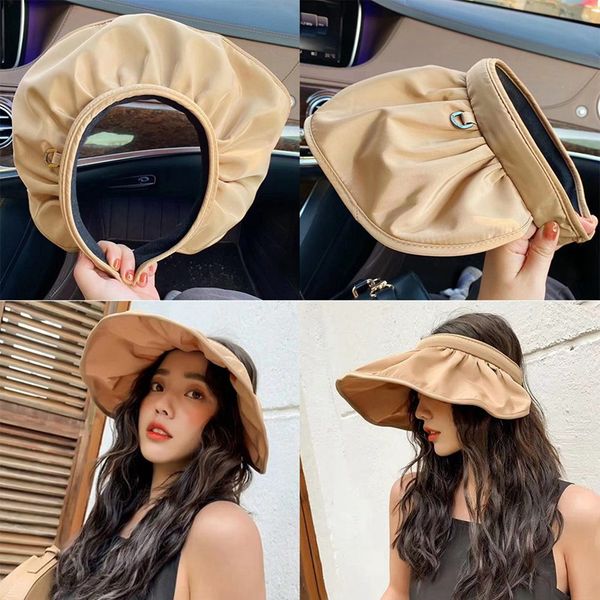 

summer without sunshade dual-purpose can be used as hair band sun cap women leisure hat, Blue;gray