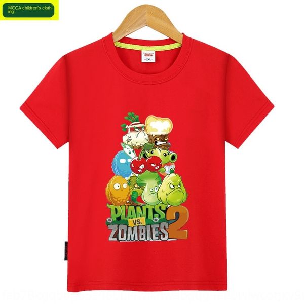 

twwew растения против зомби 2 хлопка детей с короткими рукавами футболки мальчики детская детская одежда летнее платье половина футболка оде, Blue