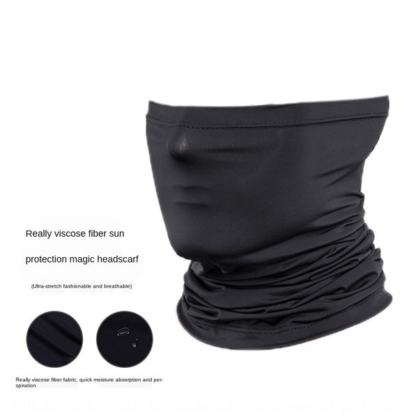 

outdoor sun-proof ice silk men's and women's magic scarf magic mask scarf fishing neck cover breathable riding mask neck cover, Black