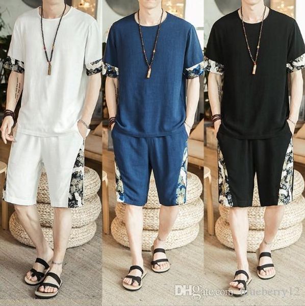 

mens tracksuit fashion casual style mens sportswear sports suit short sleeve mens two piece plus size asian -5xl, Gray