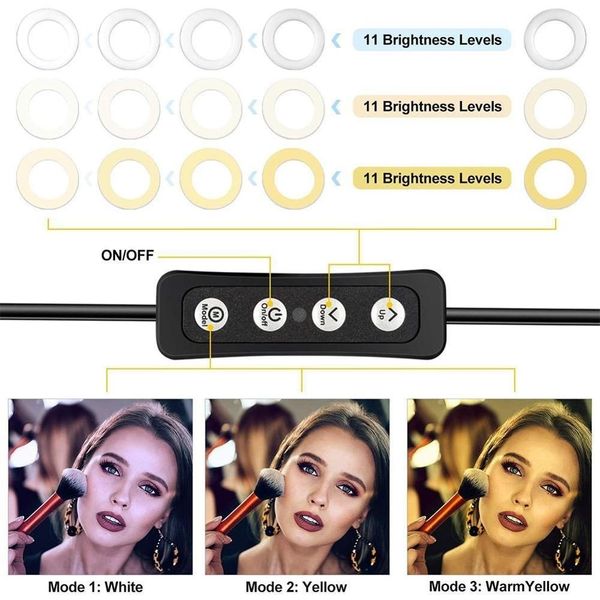 

factory 2020 new 6 inch ring light lamp with phone clip tripod remote control for selfie pgraphy dressing video beauty lamp