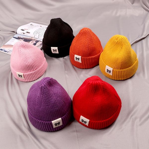 

baby wool children's cloth girl 0 baby 1 boy girl 3 korean knitted female hat children's toque fashion knitted hat 4 years old, Blue;gray