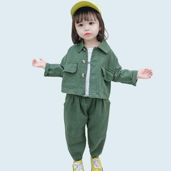 

baby girl clothes denim jacket + jeans costume for girls casual style clothes girl solid color kids clothing, White