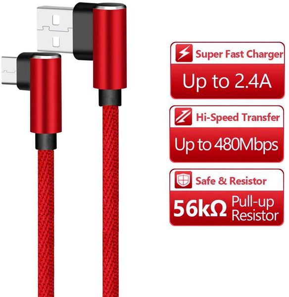 

горячий продавать 1m / 2m металл двойного колено типа с android fast charge кабель для передачи данных мобильного телефона зарядного кабель