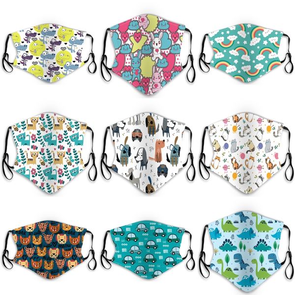 

13 designs cotton face masks dust-proof anti-fog can put pm2.5 filter funny pattern masks with reusable face mask#724