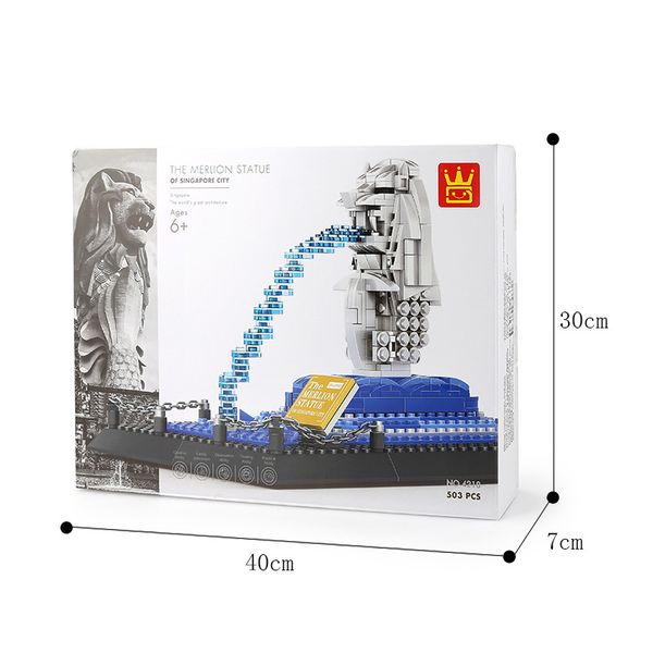 

merlion statue-singapore building block model assembly toy for child 04