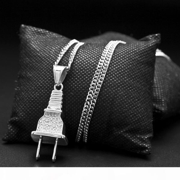

мужские iced out подключите ожерелье новой моды hip hop ожерелье ювелирных изделий с 60смом кубинского звеном цепи, Silver