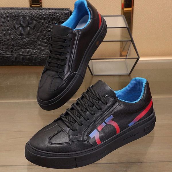 

mens shoes fashion outdoor walking sneakers style lace -up low plus size casual luxury men shoes herren luxus marken schuhe, Black