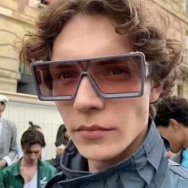 

2020 classic oversized square sunglasses women men brand design fashion retro plastic gradient sun glasses uv400, White;black