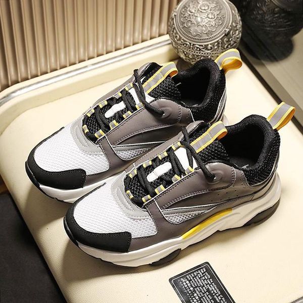 

fast delivery b22 calfskin sneaker mens shoes lace -up sports breathable soft footwears fashion classic skateboarding casual shoes sneakers, Black