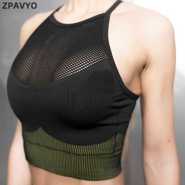 

yoga sport bra back pocket sports bra women gym fitness dry breathable shockproof cross gauze stitching sports underwear, White;black