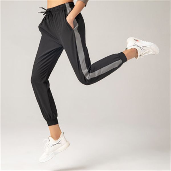 

running pants women jogging high waist sportswear workout indoor quick dry sports large size xxl female gym loose, Black;blue