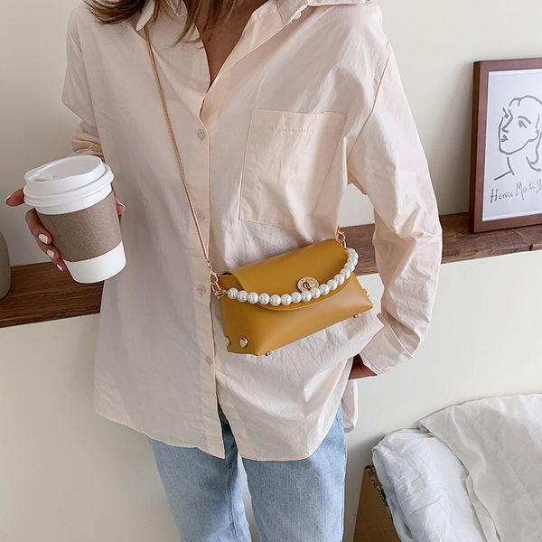 

simple style pu leather crossbody bags for women 2020 lady chain shoulder messenger bag female mini pearl handbags and purses