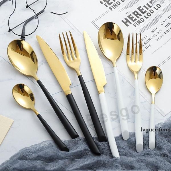 

4pcs dinnerware cutlery sets outdoor travel portable stainless steel flatware kit chopsticks knife fork spoon tableware sets gift dbc bh2754