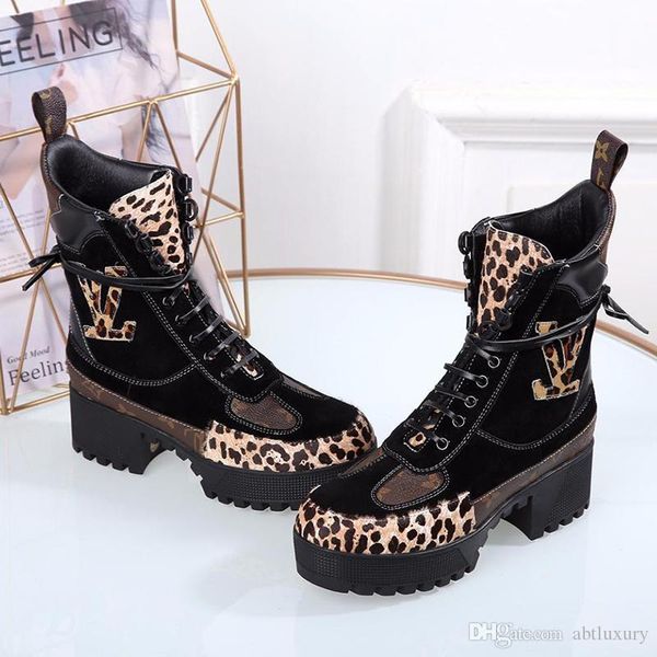 

fashion women winter ankle boots waterproof casual lace -up fashion shoes luxury design with box chaussures de femme casual women shoes l679, Black