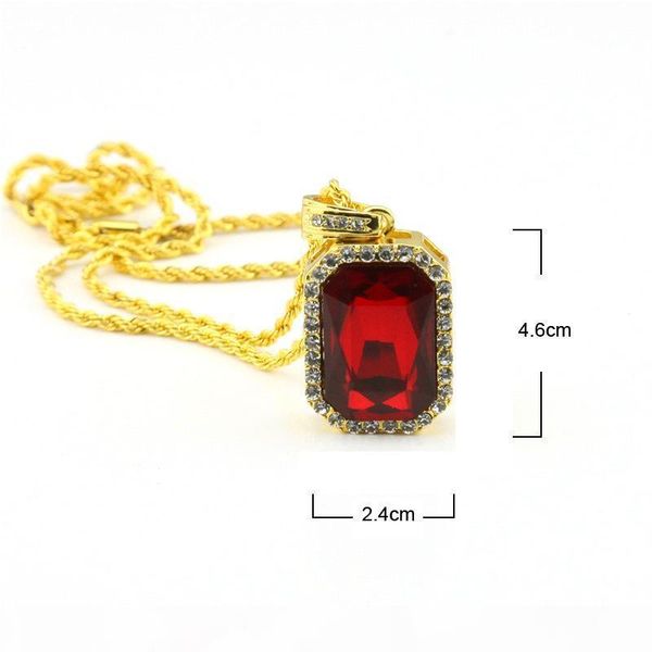 

a mens hip hop iced out red ruby angel pendant necklace cuba link chain jewelry set 3pcs lot fashion jewelry gift wholesale, Silver