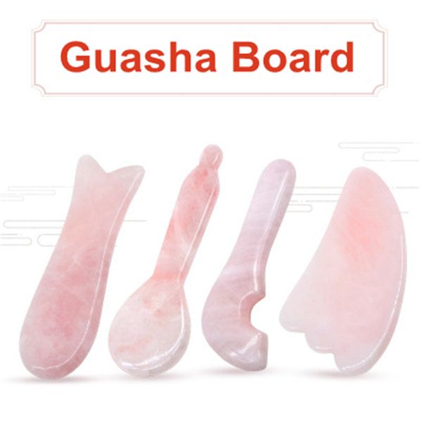 

12shapes 100% natural massager quartz rose point pink yoni guasha egg care stick facial-lift health crystal massage tool