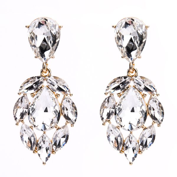 

eh8032 exaggerated alloy multi-layer diamond earrings women's bohemian style, Golden