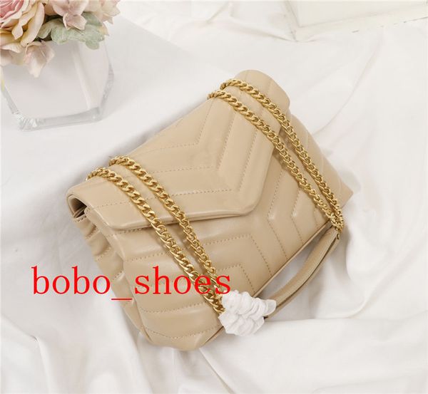 

real leather women bags flap bag multiple colour loulou y-shaped quilted chain shoulder bag 2 sizes 25cm and 32cm 487219