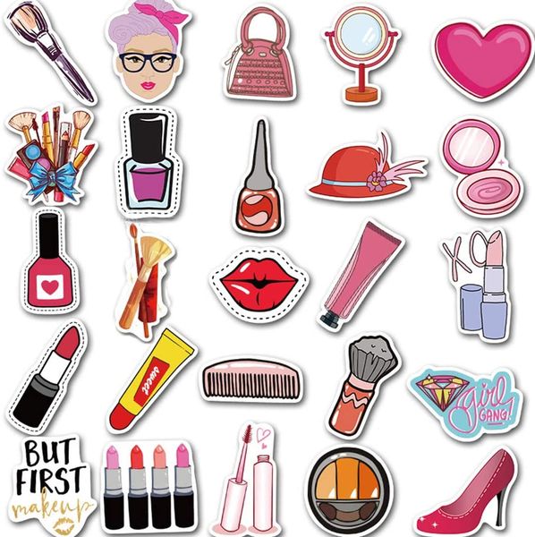 

fedex shipping wholesale 50pcs/pack girls make up stickers car luggage helmet lapskateboard guitar helmet decal kids toys