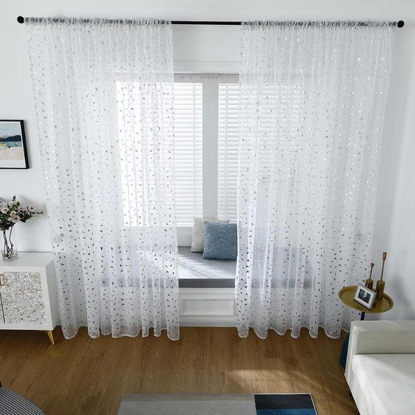

easy install modern summery polyester privacy protection living room gold foil window curtain metallic see through home decor
