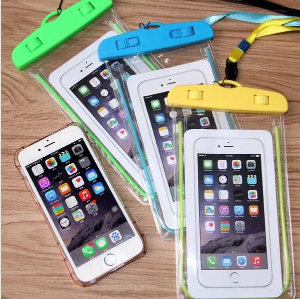 

new outdoor luminous luminous pvc mobile phone waterproof bag mobile phone waterproof bag