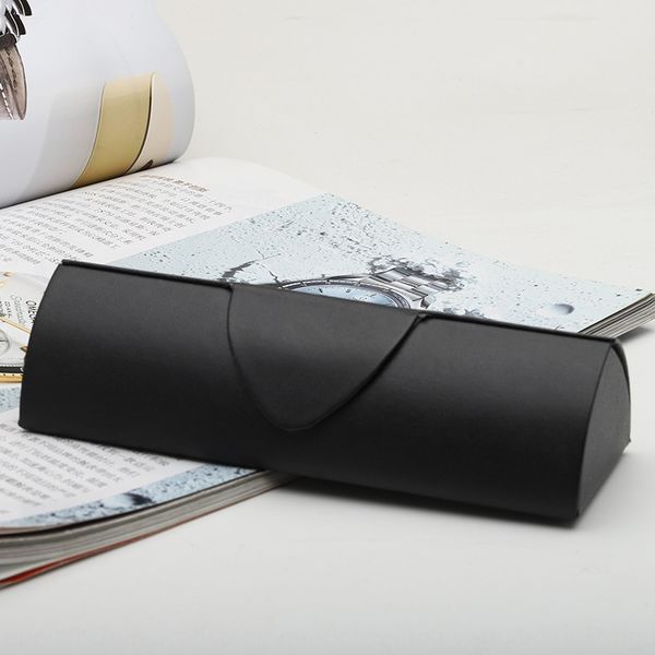 

nmwa1 creative handmade case glasses case triangle glasses imitation leather myopia box 2020 new iron-absorbing stone handmade high-end pres, Blue