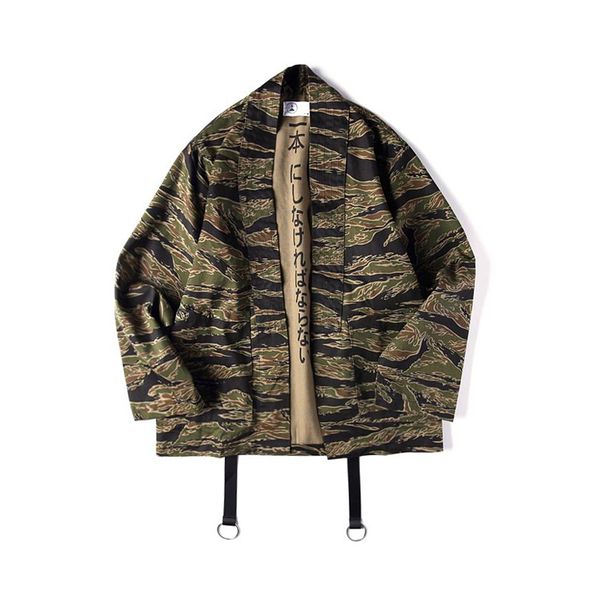 

mens jackets japanese camo kimono jacket chinese style camouflage casual open stitch coats fashion streetwear jacket cardigan xl, Black;brown