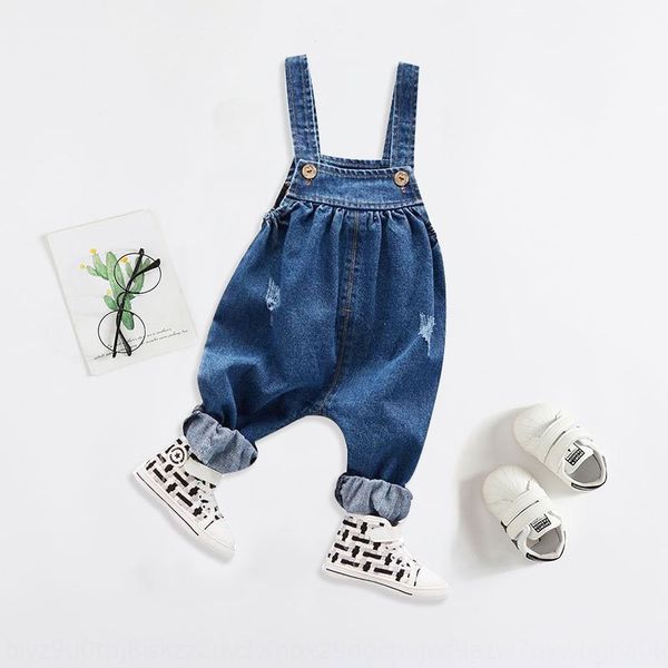

czivt 2020 слинг слинг брюки детские джинсовые suspender детские мальчиков и девочек корейский стиль модные подтяжк брюки длиной в год ребен, Blue