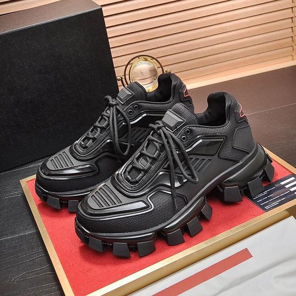 

new arrival cloudbust thunder knit sneakers men 's shoes comfortable fashion low lace -up design men shoes zapatos de lujo para ho, Black