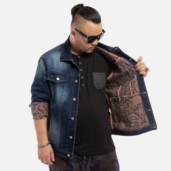 

2019 autumn large size men's printed n107 2019 autumn fashion large size men's denim jacket printed denim fashion jacket n107, Black;brown