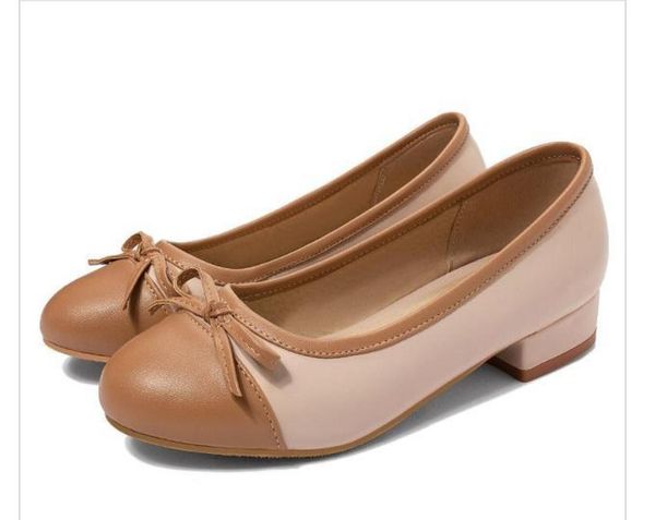 

women's shoes spring and autumn low heel round head bowknot @umas14, Black