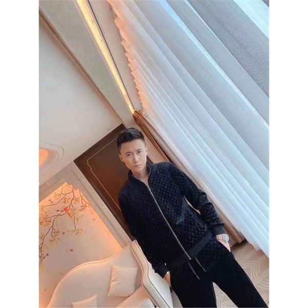 

zipper men's sporting suit male tracksuit men cardigan winter casual sportswear 2pcs jacket+pants clothing sets plus size -3xl, Gray