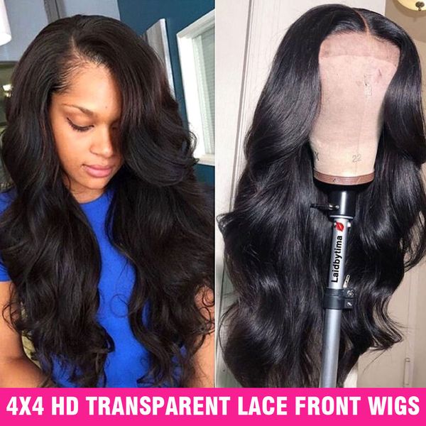 

6x6 4x4 кружева закрытие парик hd transparent фронта шнурка человеческих волос парики pre щипковых remy перуанский волнистые кружева фронтал, Black